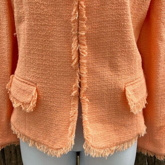 🍄Sag Harbor Plus Size Women's Tweed Blazer Jacket Floral Accent Size 18 (AA1) - Picture 4 of 13